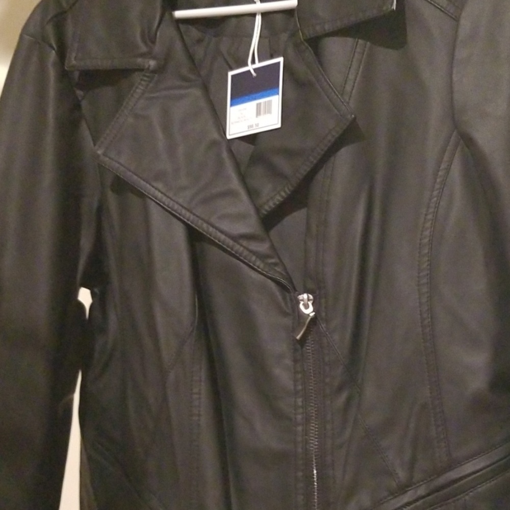 Black faux leather jacket